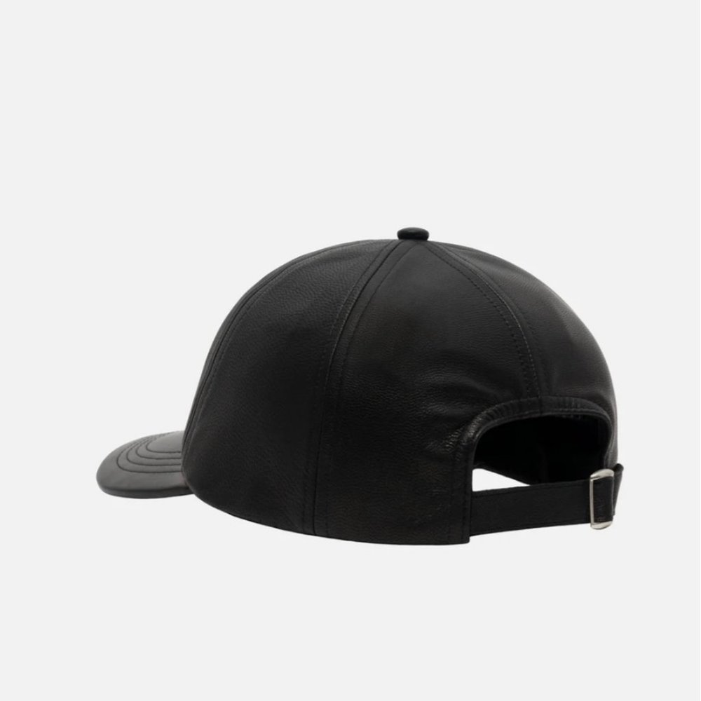 Stussy Basic Leather Strapback Cap Black - image 3